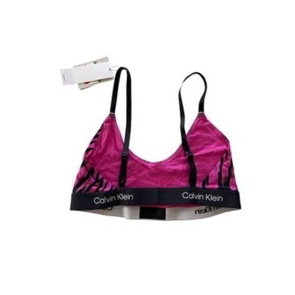 Calvin Klein Women's 1996 Bralette Palace Pink Tiger Print Size L NWT $30 - Picture 2 of 3
